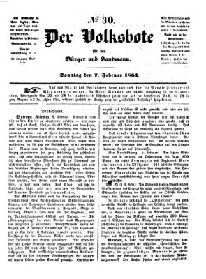 Der Volksbote für den Bürger und Landmann Sonntag 7. Februar 1864