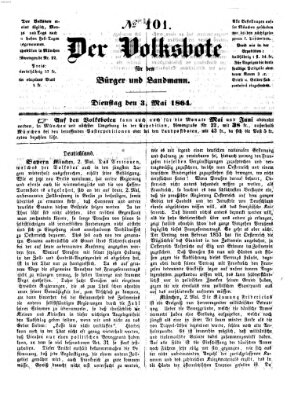 Der Volksbote für den Bürger und Landmann Dienstag 3. Mai 1864