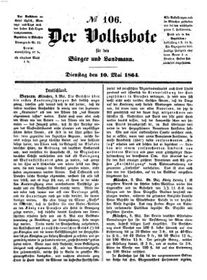 Der Volksbote für den Bürger und Landmann Dienstag 10. Mai 1864