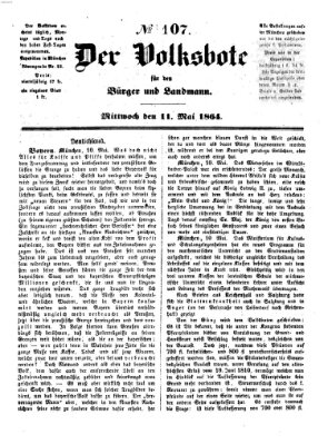 Der Volksbote für den Bürger und Landmann Mittwoch 11. Mai 1864