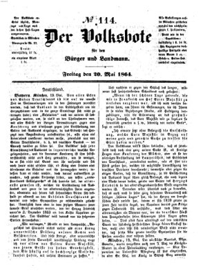 Der Volksbote für den Bürger und Landmann Freitag 20. Mai 1864