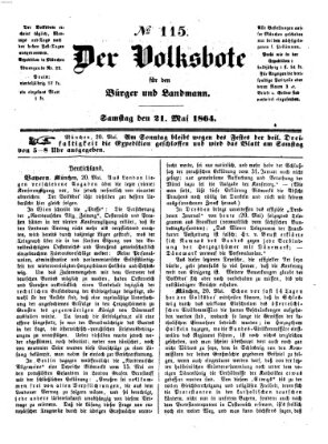 Der Volksbote für den Bürger und Landmann Samstag 21. Mai 1864