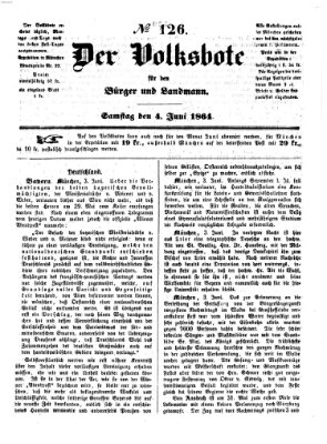 Der Volksbote für den Bürger und Landmann Samstag 4. Juni 1864