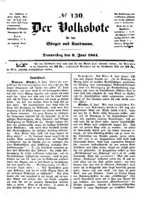 Der Volksbote für den Bürger und Landmann Donnerstag 9. Juni 1864