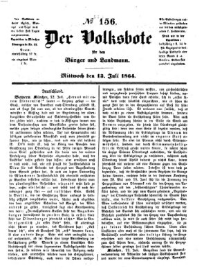 Der Volksbote für den Bürger und Landmann Mittwoch 13. Juli 1864