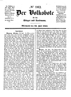 Der Volksbote für den Bürger und Landmann Mittwoch 20. Juli 1864