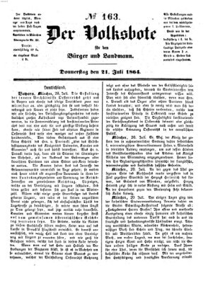 Der Volksbote für den Bürger und Landmann Donnerstag 21. Juli 1864