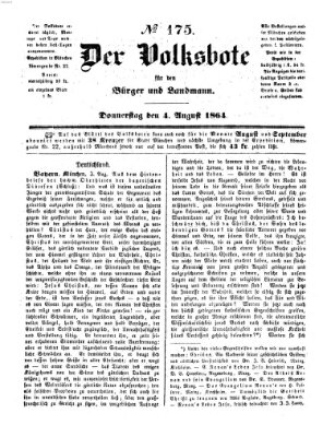 Der Volksbote für den Bürger und Landmann Donnerstag 4. August 1864