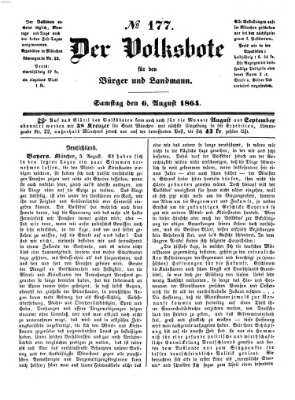 Der Volksbote für den Bürger und Landmann Samstag 6. August 1864