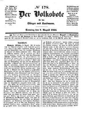 Der Volksbote für den Bürger und Landmann Sonntag 7. August 1864