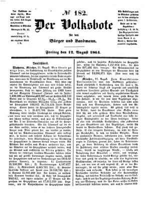 Der Volksbote für den Bürger und Landmann Freitag 12. August 1864