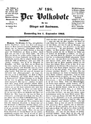 Der Volksbote für den Bürger und Landmann Donnerstag 1. September 1864