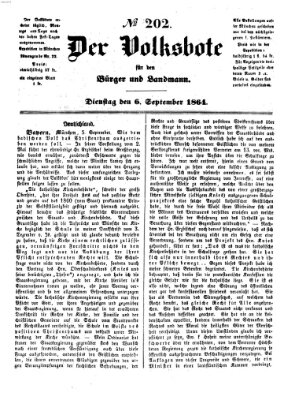 Der Volksbote für den Bürger und Landmann Dienstag 6. September 1864