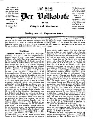 Der Volksbote für den Bürger und Landmann Freitag 30. September 1864