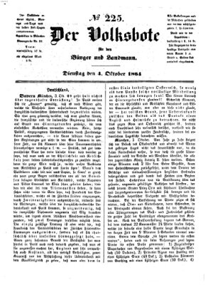 Der Volksbote für den Bürger und Landmann Dienstag 4. Oktober 1864