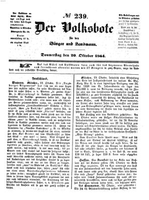 Der Volksbote für den Bürger und Landmann Donnerstag 20. Oktober 1864