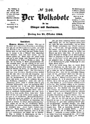 Der Volksbote für den Bürger und Landmann Freitag 28. Oktober 1864