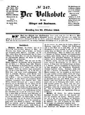 Der Volksbote für den Bürger und Landmann Samstag 29. Oktober 1864