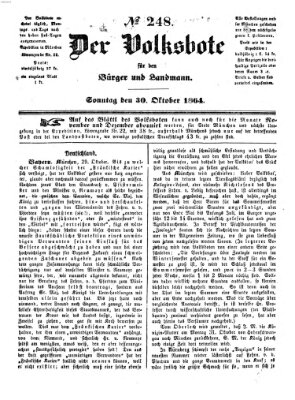 Der Volksbote für den Bürger und Landmann Sonntag 30. Oktober 1864