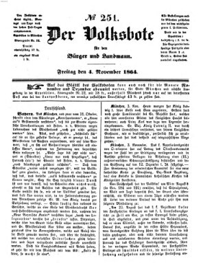 Der Volksbote für den Bürger und Landmann Freitag 4. November 1864