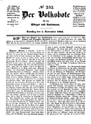 Der Volksbote für den Bürger und Landmann Samstag 5. November 1864