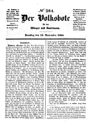 Der Volksbote für den Bürger und Landmann Samstag 19. November 1864