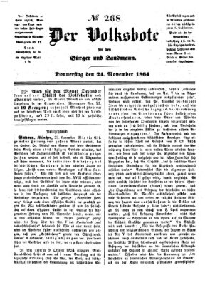 Der Volksbote für den Bürger und Landmann Donnerstag 24. November 1864