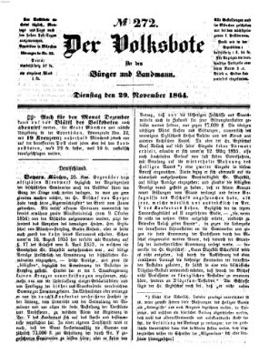 Der Volksbote für den Bürger und Landmann Dienstag 29. November 1864