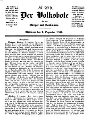 Der Volksbote für den Bürger und Landmann Mittwoch 7. Dezember 1864