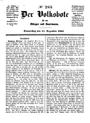 Der Volksbote für den Bürger und Landmann Donnerstag 15. Dezember 1864