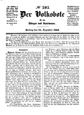 Der Volksbote für den Bürger und Landmann Freitag 23. Dezember 1864