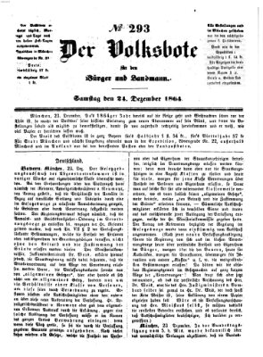 Der Volksbote für den Bürger und Landmann Samstag 24. Dezember 1864