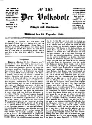 Der Volksbote für den Bürger und Landmann Mittwoch 28. Dezember 1864