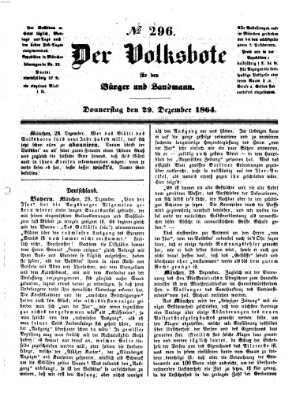 Der Volksbote für den Bürger und Landmann Donnerstag 29. Dezember 1864