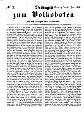 Der Volksbote für den Bürger und Landmann Montag 11. Januar 1864