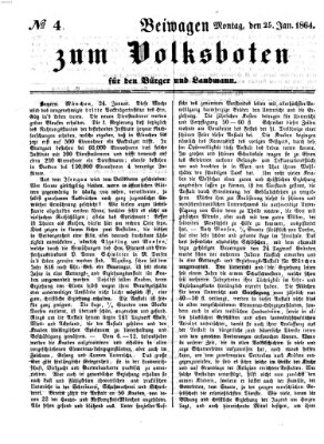 Der Volksbote für den Bürger und Landmann Montag 25. Januar 1864