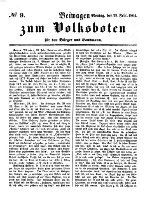 Der Volksbote für den Bürger und Landmann Montag 29. Februar 1864