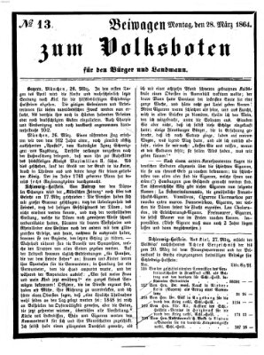 Der Volksbote für den Bürger und Landmann Montag 28. März 1864