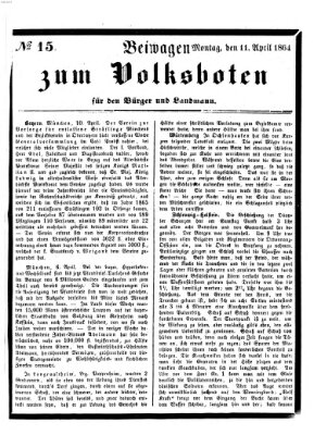 Der Volksbote für den Bürger und Landmann Montag 11. April 1864