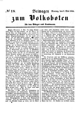 Der Volksbote für den Bürger und Landmann Montag 2. Mai 1864