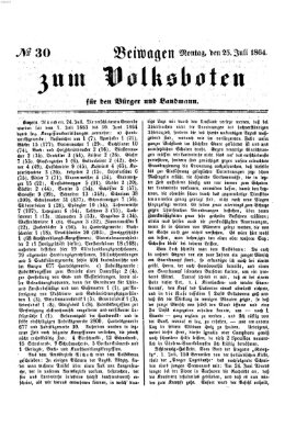 Der Volksbote für den Bürger und Landmann Montag 25. Juli 1864