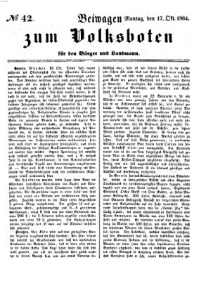 Der Volksbote für den Bürger und Landmann Montag 17. Oktober 1864