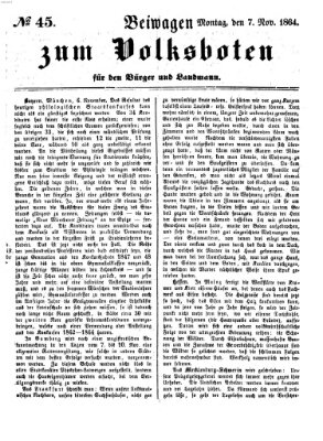 Der Volksbote für den Bürger und Landmann Montag 7. November 1864