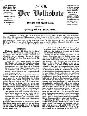 Der Volksbote für den Bürger und Landmann Freitag 24. März 1865