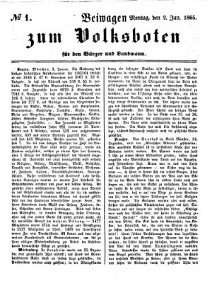 Der Volksbote für den Bürger und Landmann Montag 2. Januar 1865