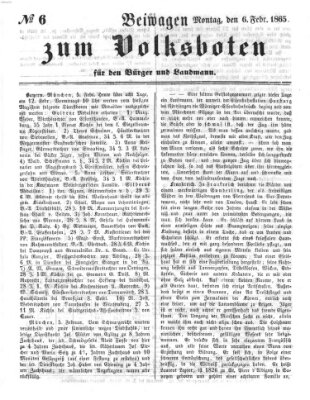 Der Volksbote für den Bürger und Landmann Montag 6. Februar 1865