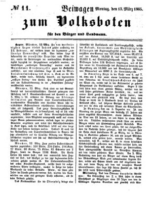 Der Volksbote für den Bürger und Landmann Montag 13. März 1865