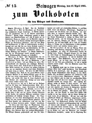 Der Volksbote für den Bürger und Landmann Montag 10. April 1865