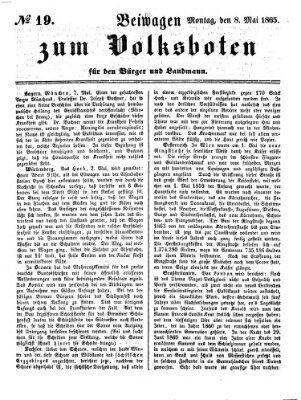 Der Volksbote für den Bürger und Landmann Montag 8. Mai 1865