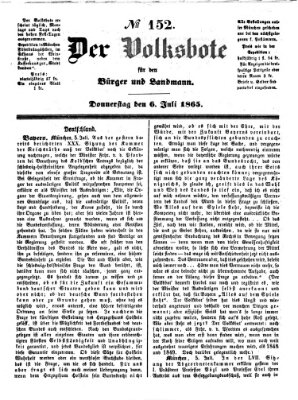 Der Volksbote für den Bürger und Landmann Donnerstag 6. Juli 1865